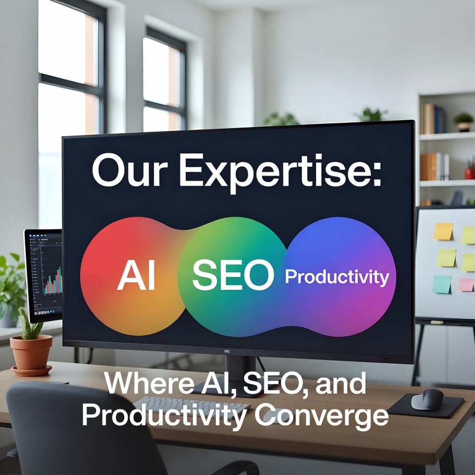 Visual graph showing growth in SEO traffic and AI automation efficiency
