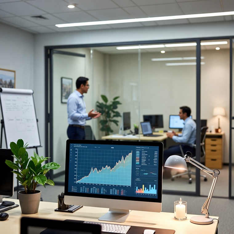 Team at TopNotch Agency analyzing AI and SEO data on a computer