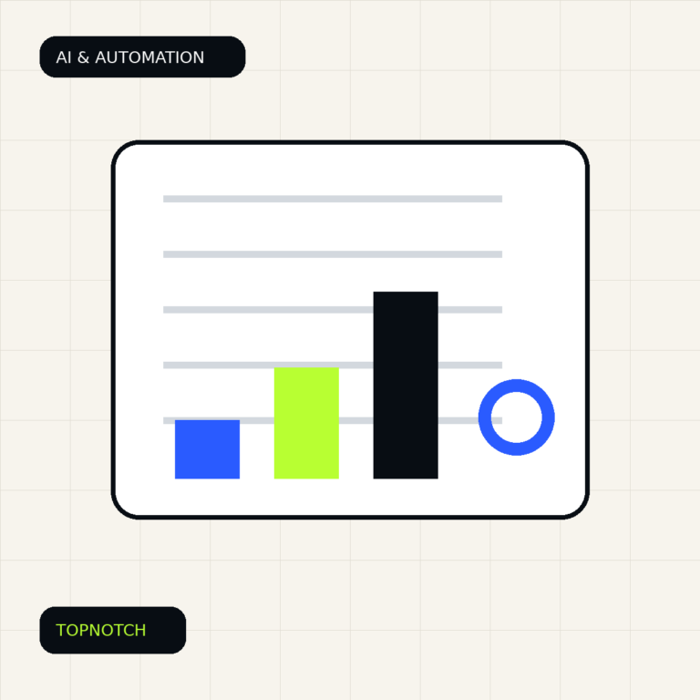 Abstract ROI graphic with a time ledger, automation flow and verified savings blocks rather than a rising hype arrow.
