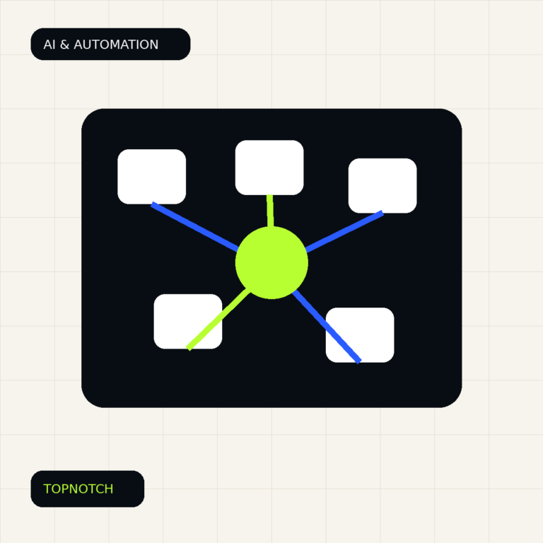 Abstract knowledge-base graphic with verified document cards feeding an AI assistant and an uncertainty handoff path.