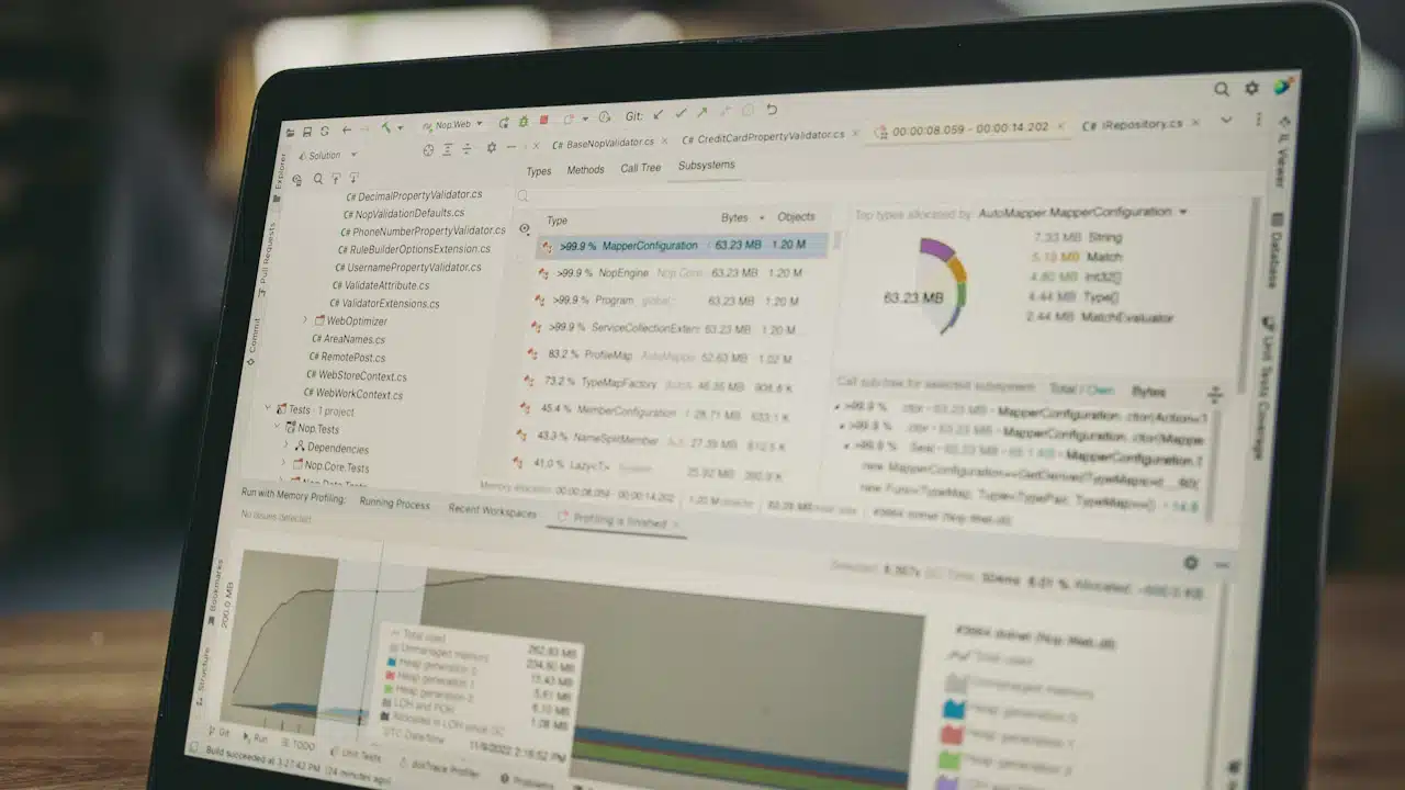 Developer screen with code and charts illustrating the Notch Content Intelligence release history