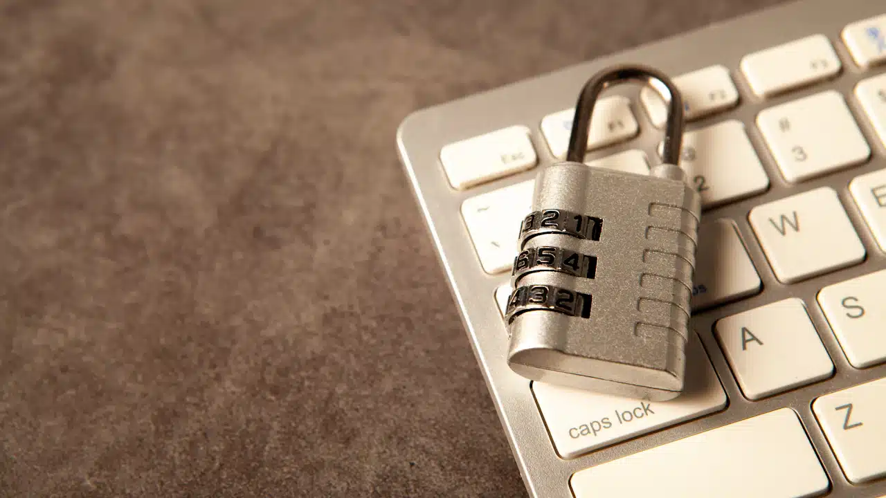 Padlock on a computer keyboard illustrating local data storage and privacy controls in Notch Content Intelligence